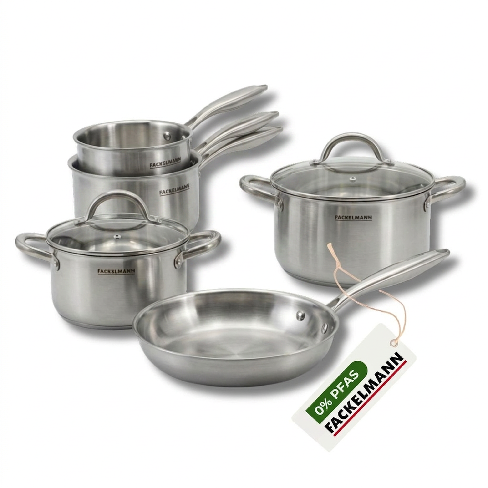 Fackelmann Batterie de cuisine avec 1 poêle de cuisson 20 cm 2 casseroles 14/18 cm et 2 faitouts 20/24 cm sans pfas fackelmann vita3