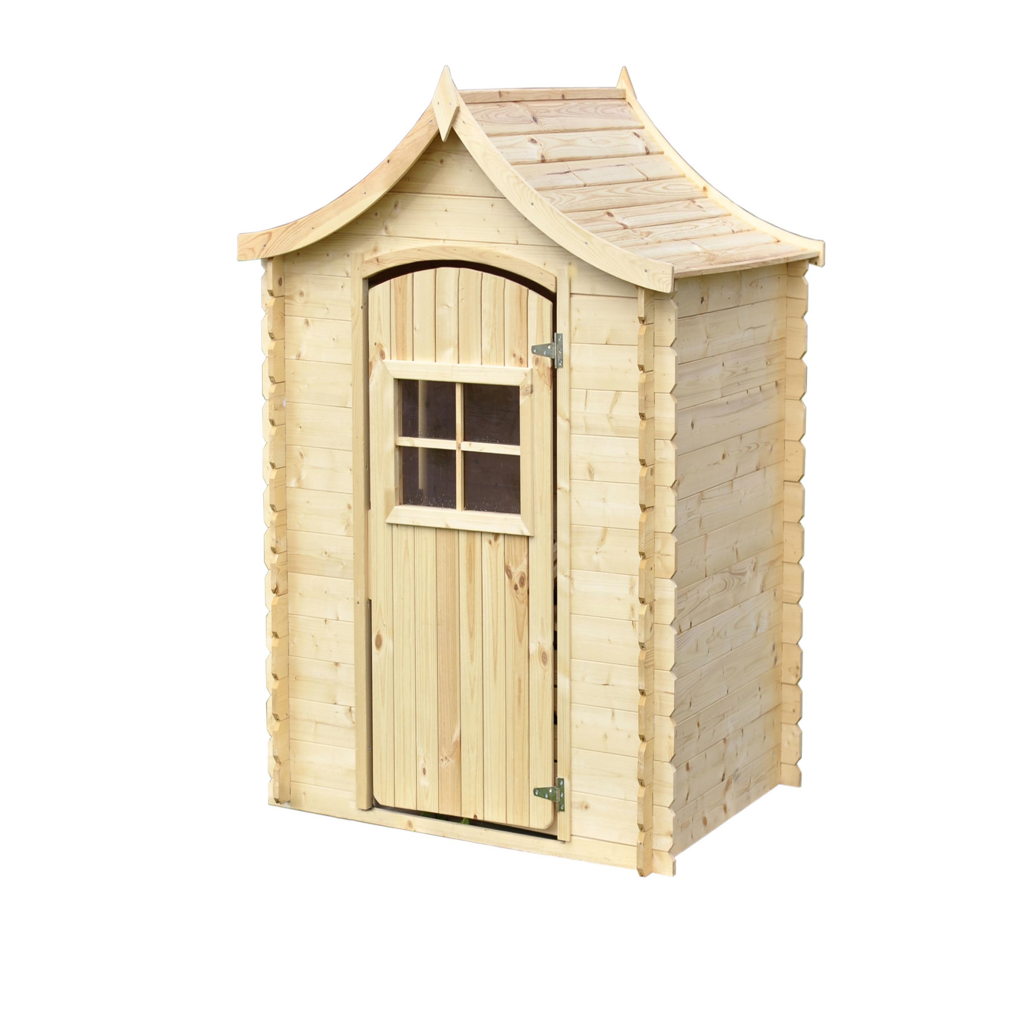 Voir la diapositive 2 : TIMBELA Maison en bois pour enfants sans plancher, maison de jeux pour l'extérieur 112x146xh152cm m550-1