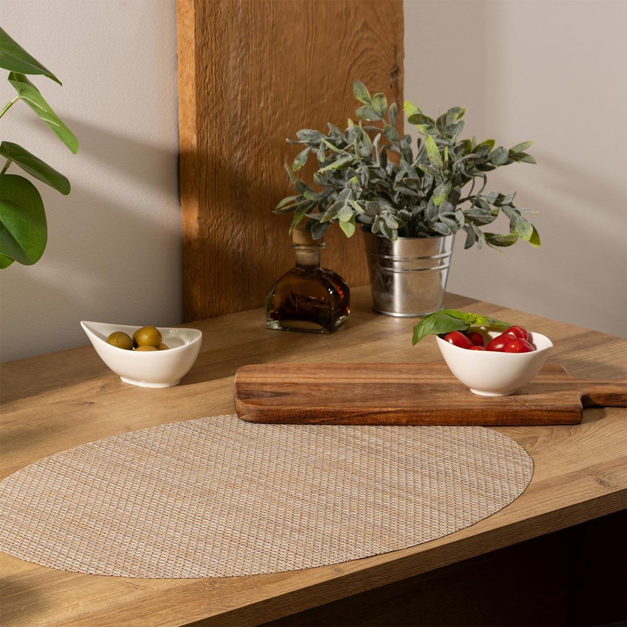 Voir la diapositive 3 : SECRET DE GOURMET Set de table ovale  maoli  35x48cm naturel