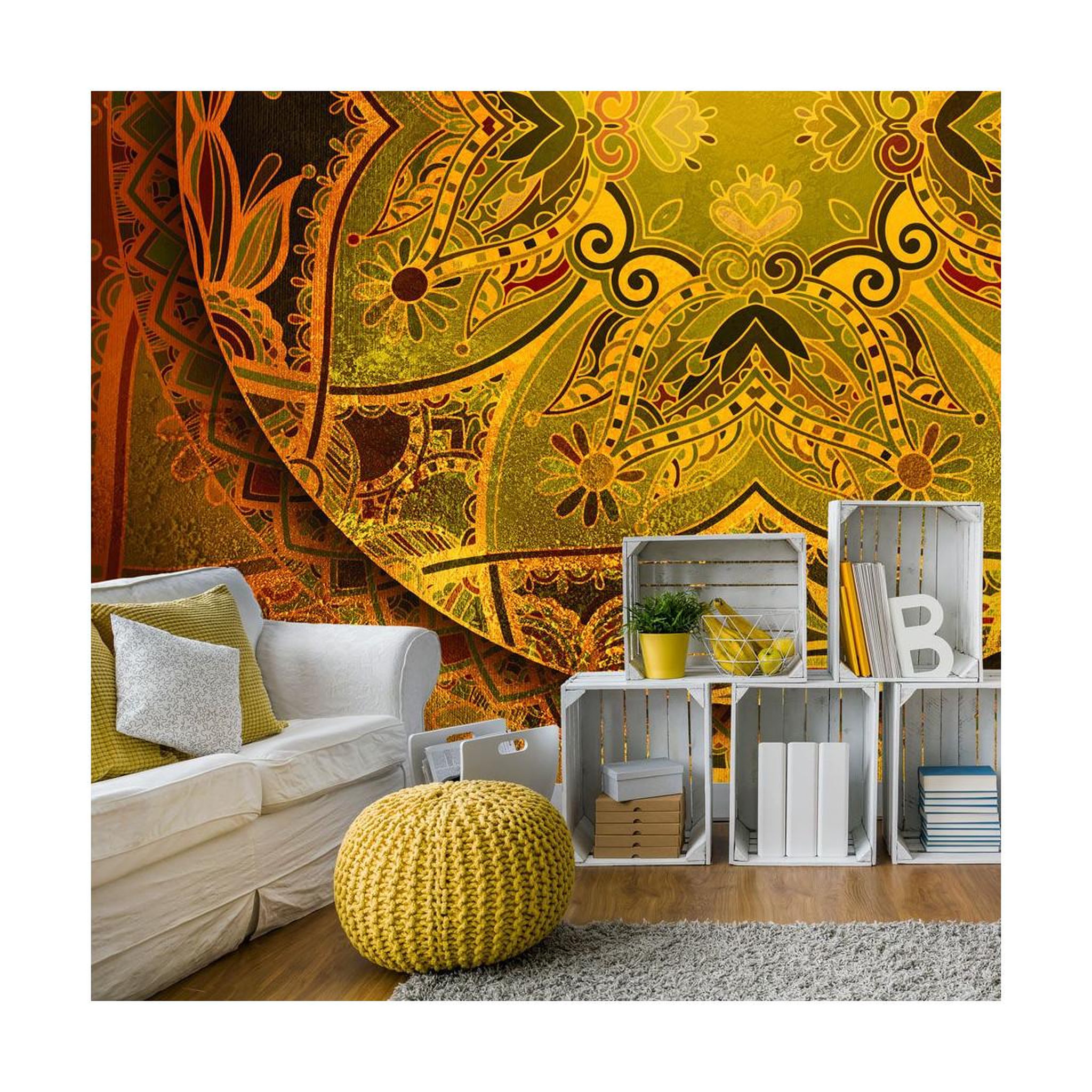 Voir la diapositive 1 : Paris Prix Papier Peint  Mandala : Golden Poem