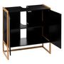 Voir la diapositive 2 : FIVE Meuble Sous Lavabo 2 Portes  Natureo  80cm Noir