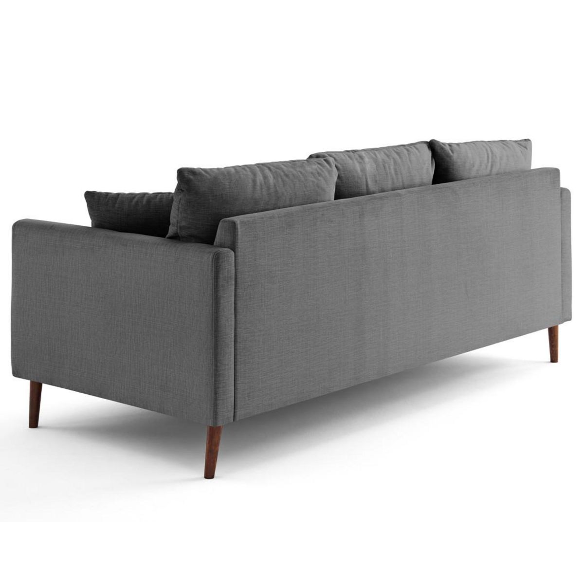 LISA DESIGN Ostrava - canapé droit 3 places en velours pieds en bois