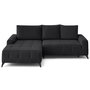 Voir la diapositive 1 : BEST MOBILIER Rimini - canapé d'angle gauche 4 places convertible avec coffre en tissu texturé