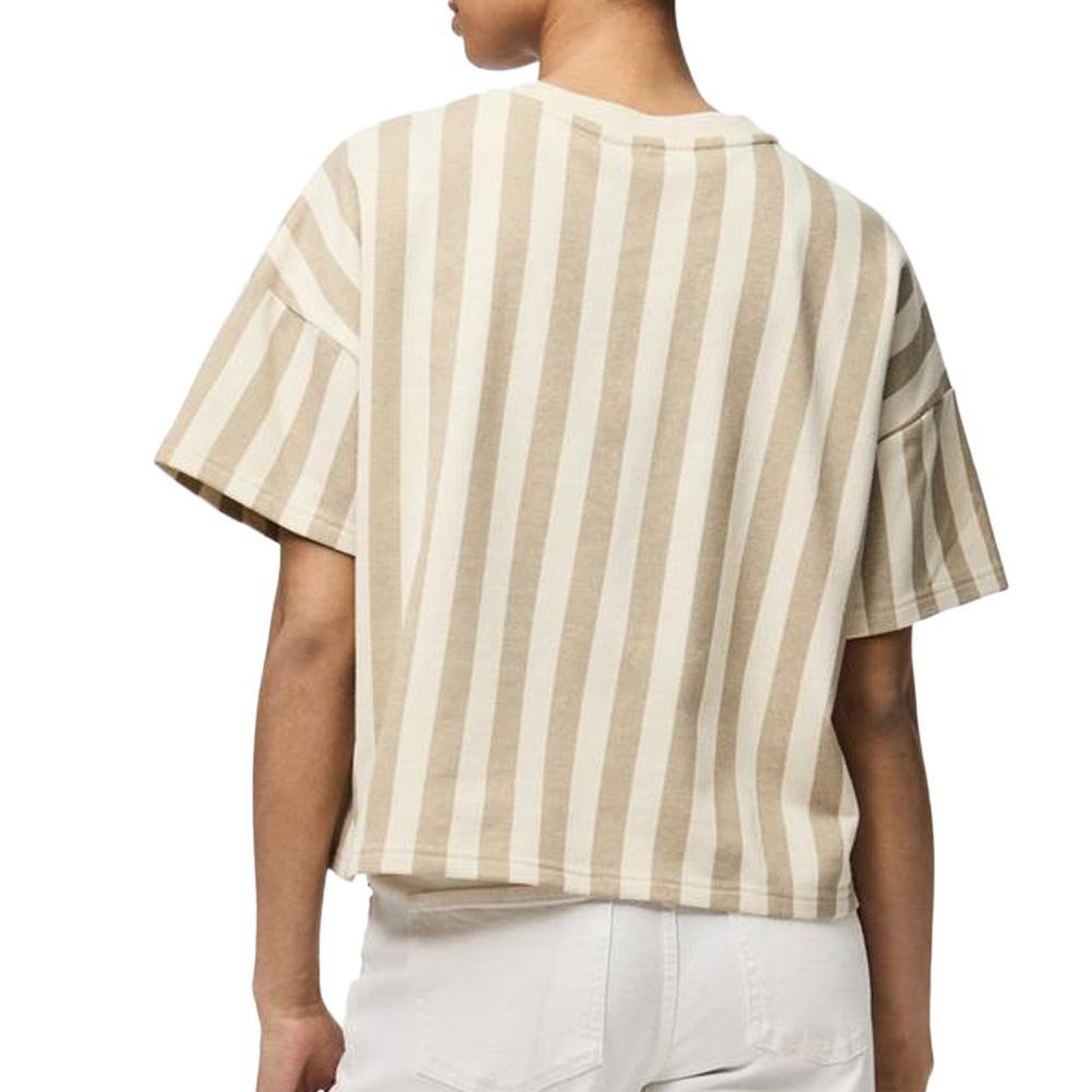 Voir la diapositive 2 : Pieces T-shirt Beige à rayures Femme Pieces Chilli Summer