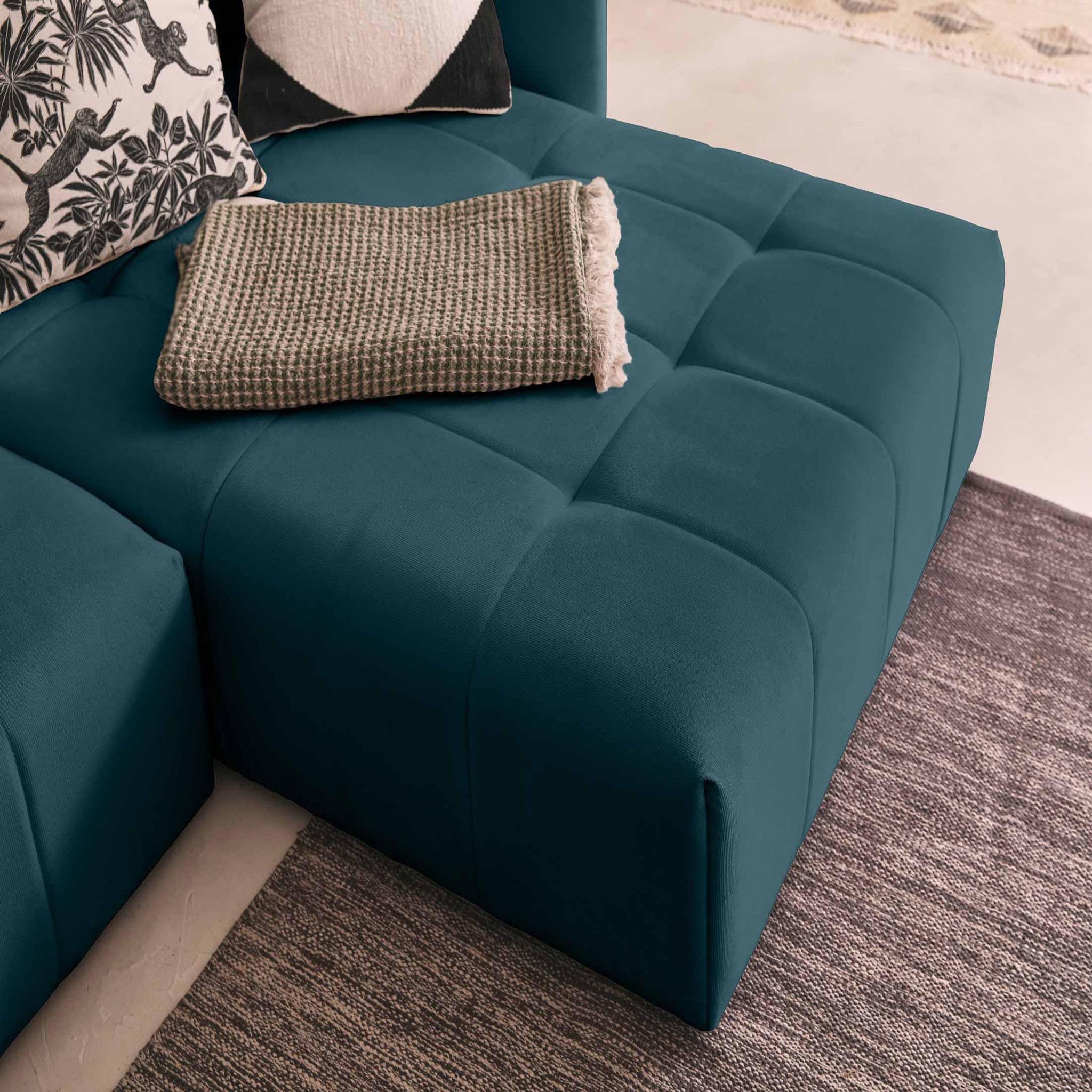 Voir la diapositive 5 : BEST MOBILIER Petra - canapé d'angle réversible - convertible avec coffre - 4 places - en velours