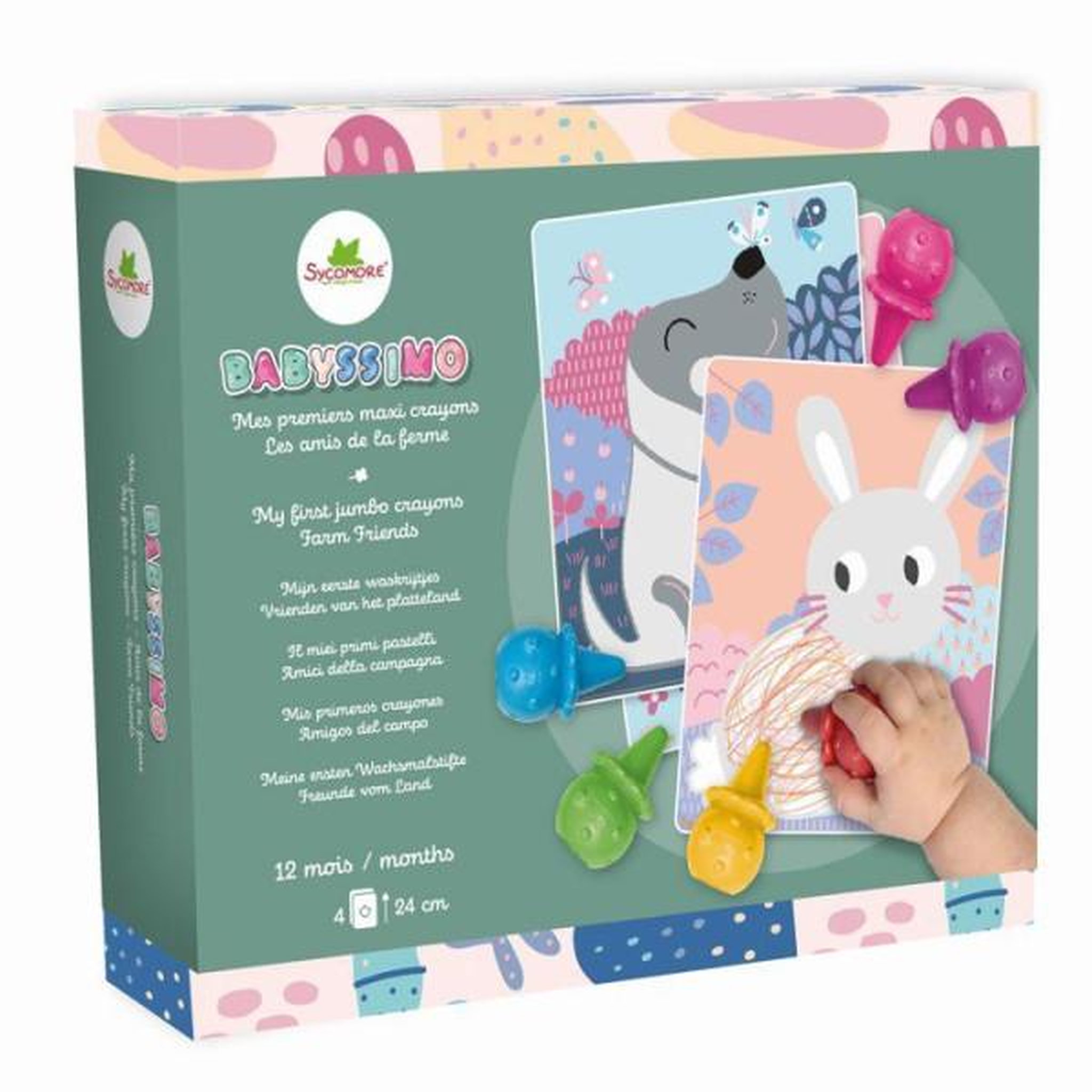 SYCOMORE Coloriage premiers crayons - SYCOMORE - Babyssimo Amis de la Ferme - Crayons ergonomiques - Des 18 mois