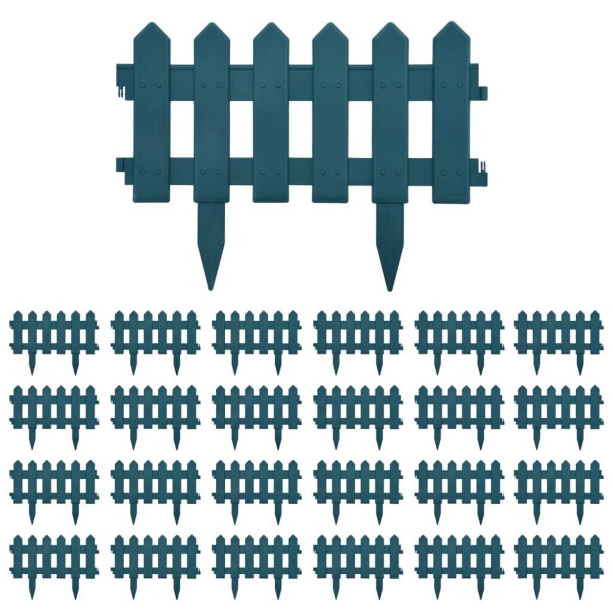 VIDAXL Bordures de pelouse 25 pcs Vert 10 m PP