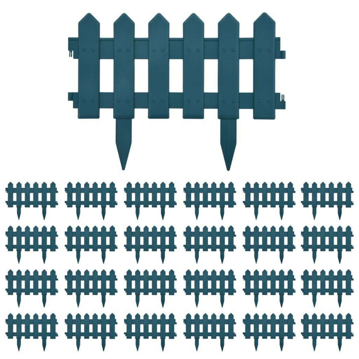 VIDAXL Bordures de pelouse 25 pcs Vert 10 m PP