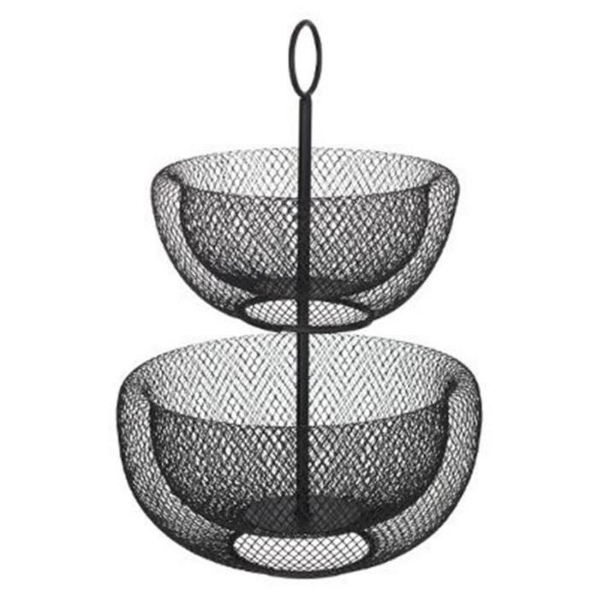 FIVE Serviteur 2 Étages en Métal  Mesh  38cm Noir