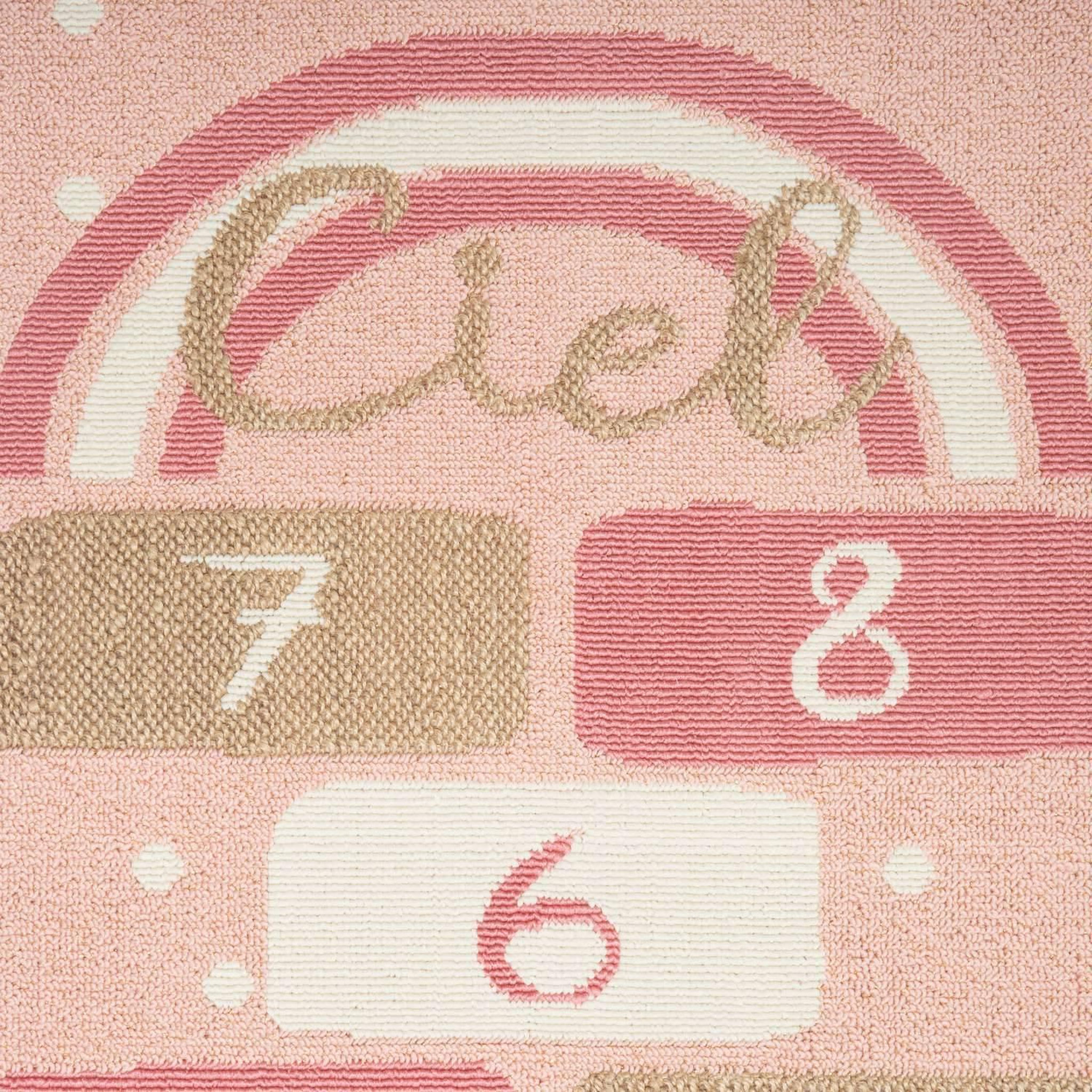 Voir la diapositive 4 : ATMOSPHERA Tapis enfant rectangulaire marelle - 80 x 150 cm - rose