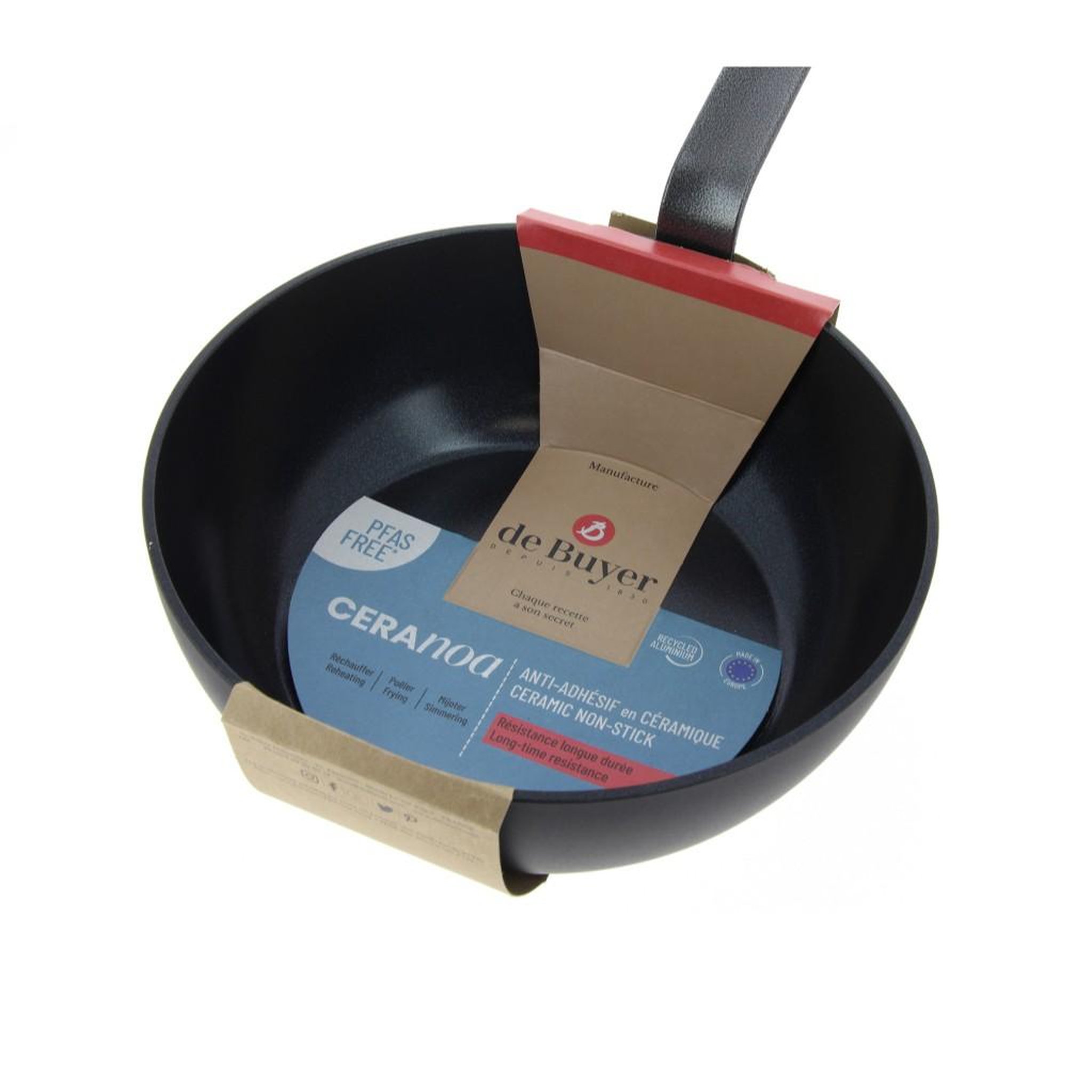 Voir la diapositive 2 : De buyer Sauteuse bombée antiadhésive céramique 28cm - 8228.28