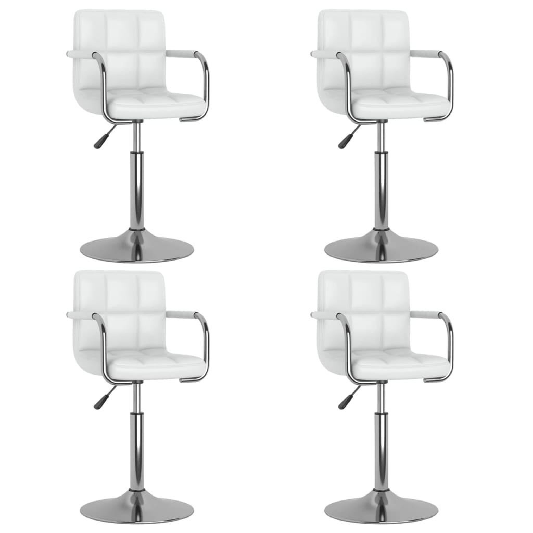 VIDAXL Chaises pivotantes a manger lot de 4 blanc similicuir