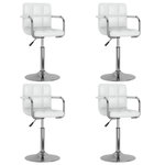 VIDAXL Chaises pivotantes a manger lot de 4 blanc similicuir