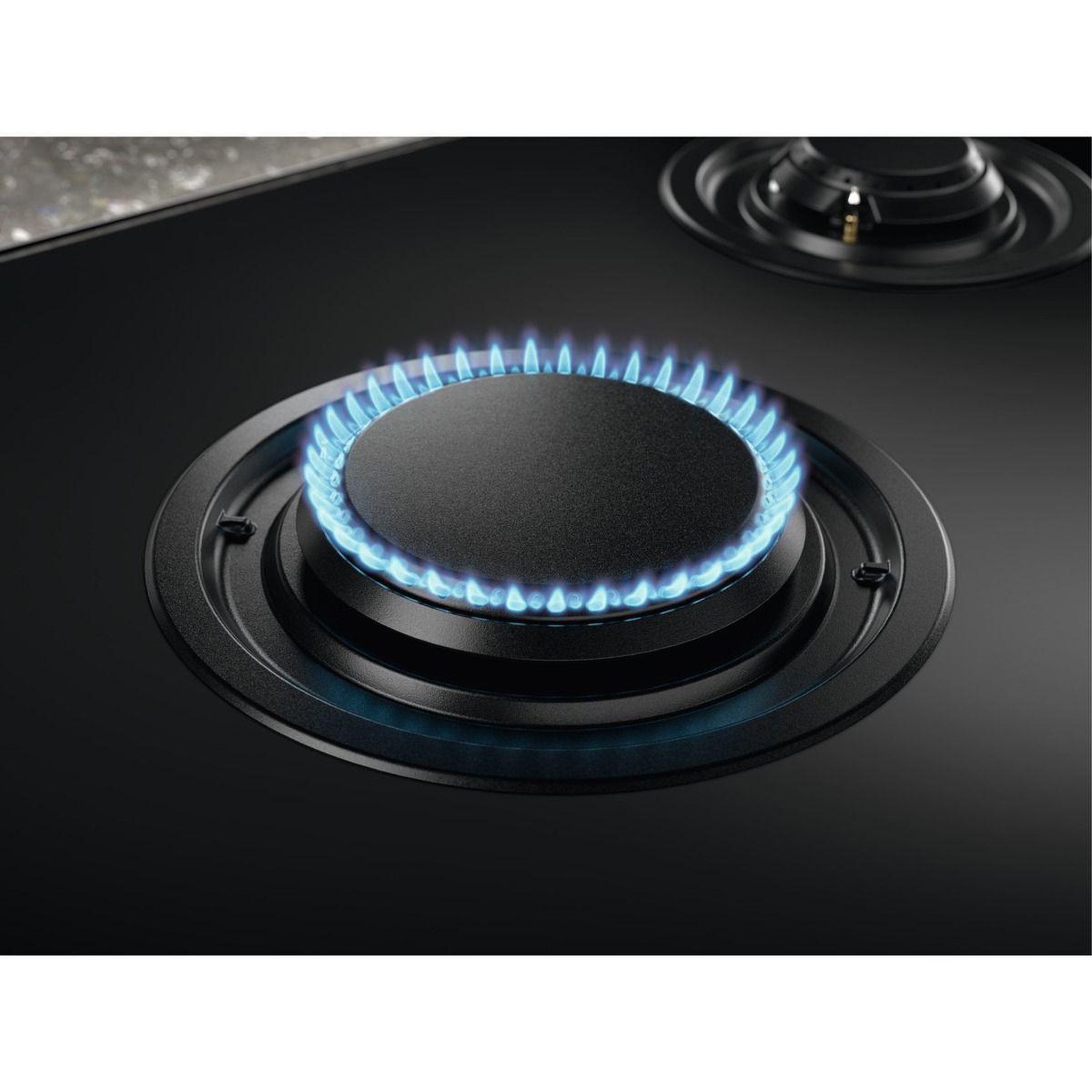 Voir la diapositive 5 : ELECTROLUX Plaque gaz kgg643753k - 4 foyers verre noir et grilles fonte