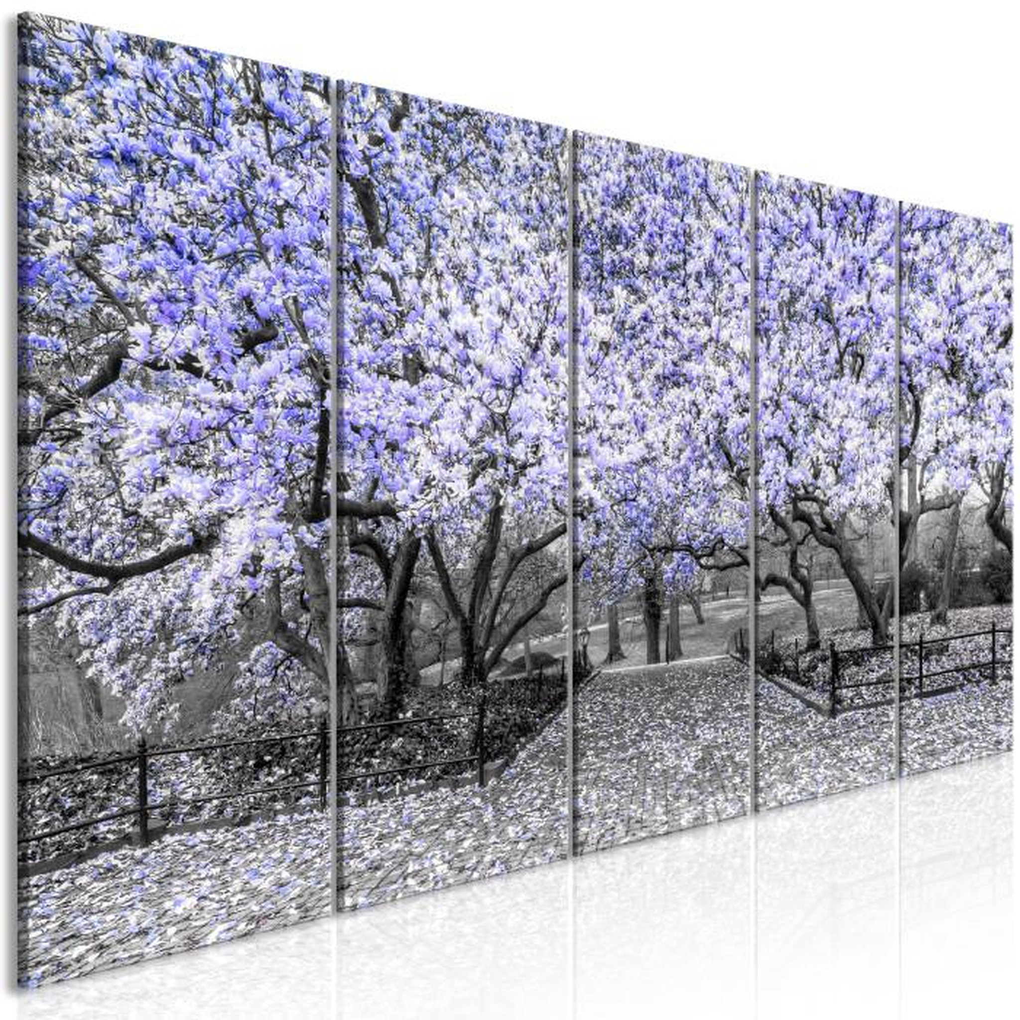 Paris Prix Tableau 5 Panneaux  Magnolia Park Narrow Violet. Coloris disponibles : Multicolore