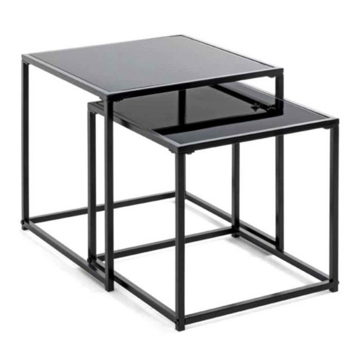 Paris Prix Lot de 2 Tables d'Appoint  Cromano  40cm Noir