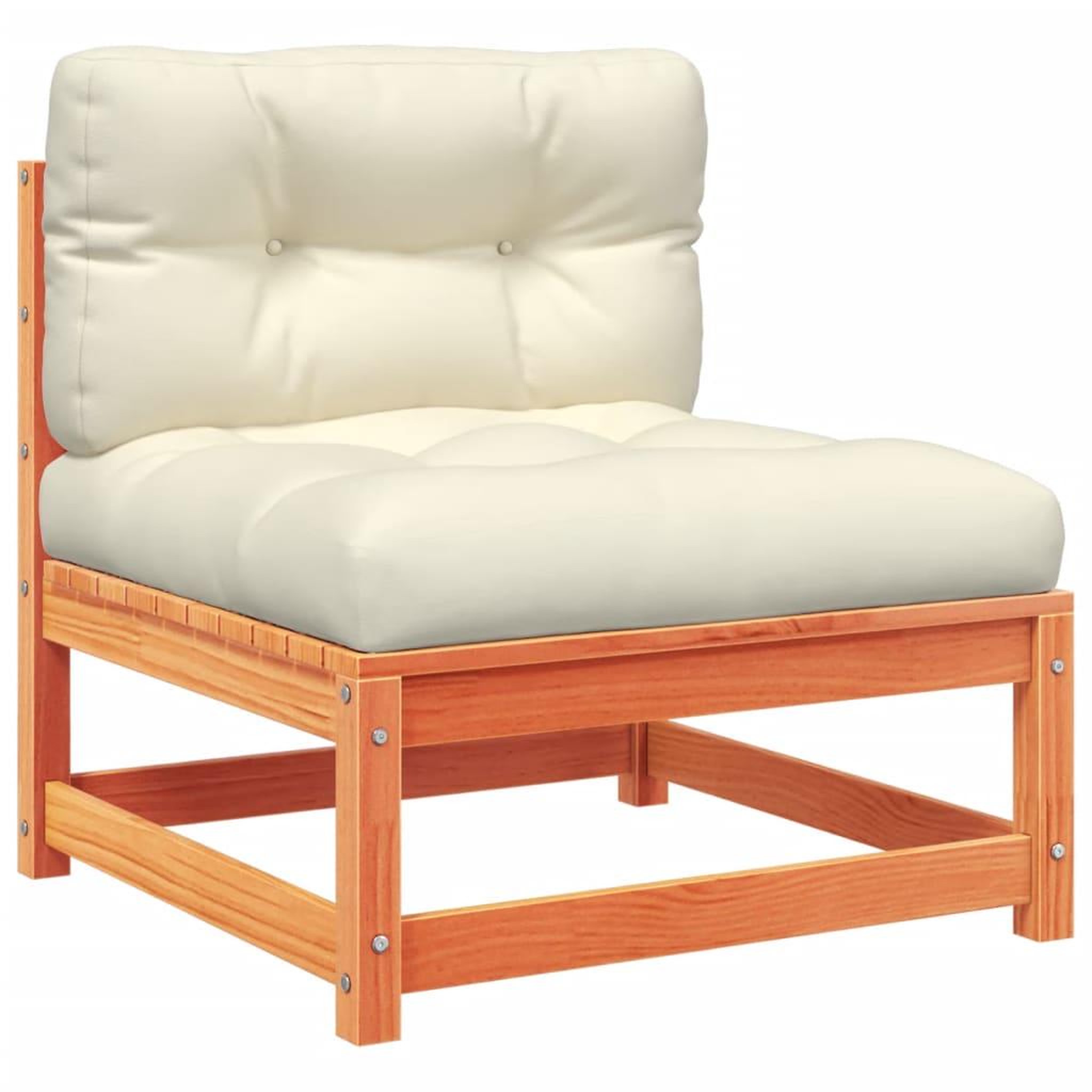 Voir la diapositive 5 : VIDAXL Salon de jardin 3 pcs avec coussins cire marron bois pin massif