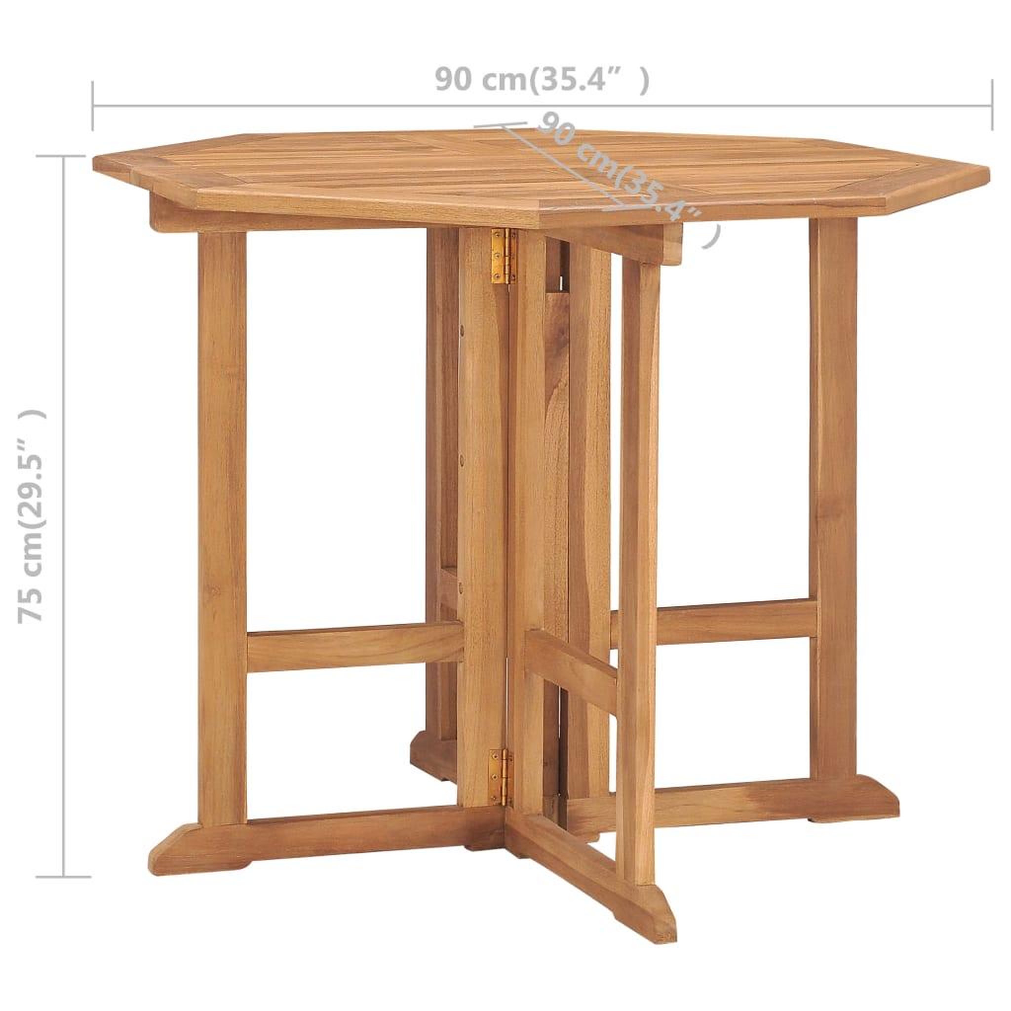 Voir la diapositive 6 : VIDAXL Ensemble a manger d'exterieur pliable 5 pcs Bois solide de teck