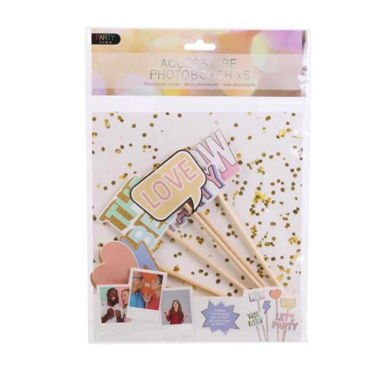 Paris Prix Lot de 6 Bâtons Photo  Booth  20cm Multicolore
