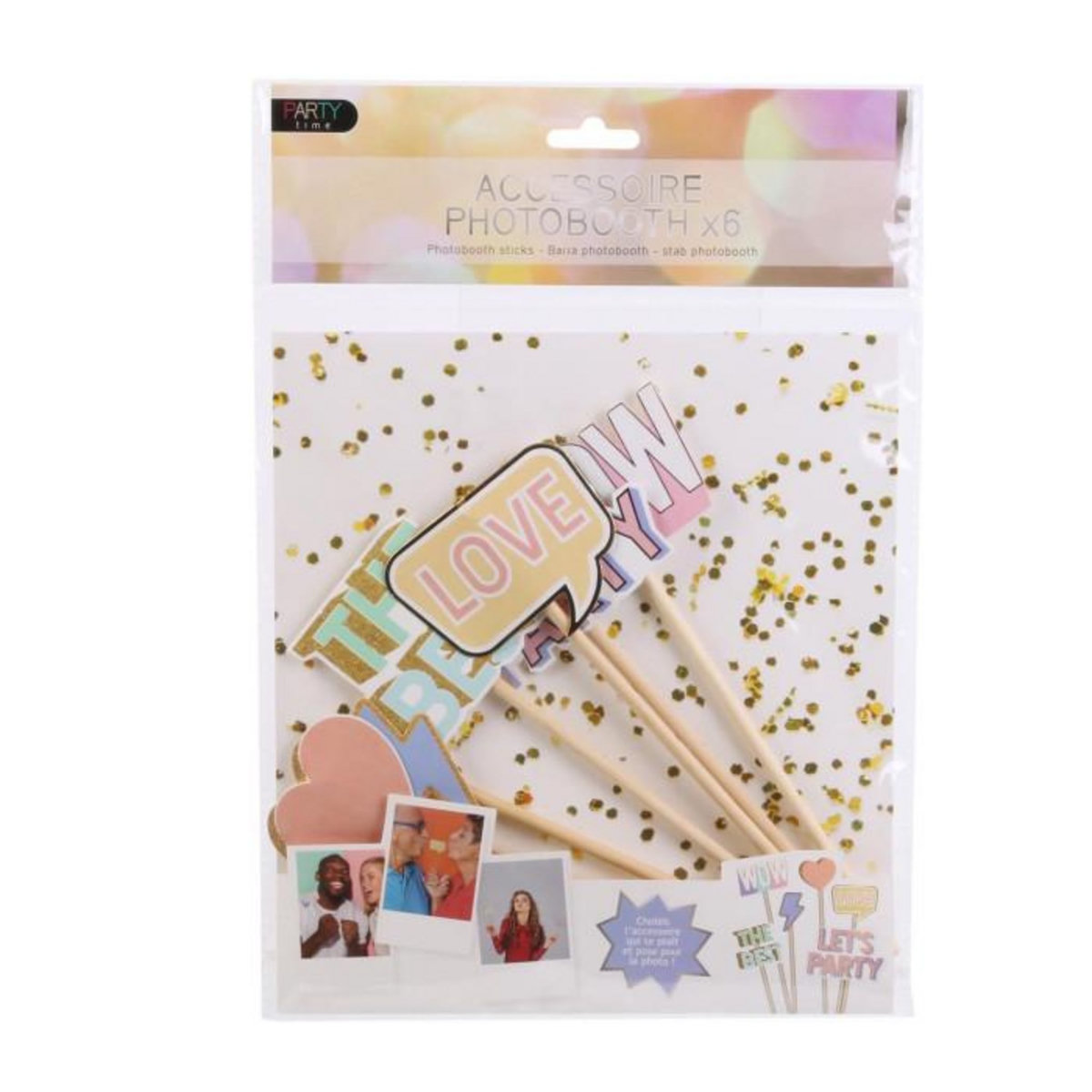 Paris Prix Lot de 6 Bâtons Photo  Booth  20cm Multicolore