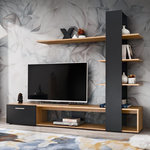 Paris Prix Ensemble Meuble TV Design  Eko  190cm Naturel & Noir