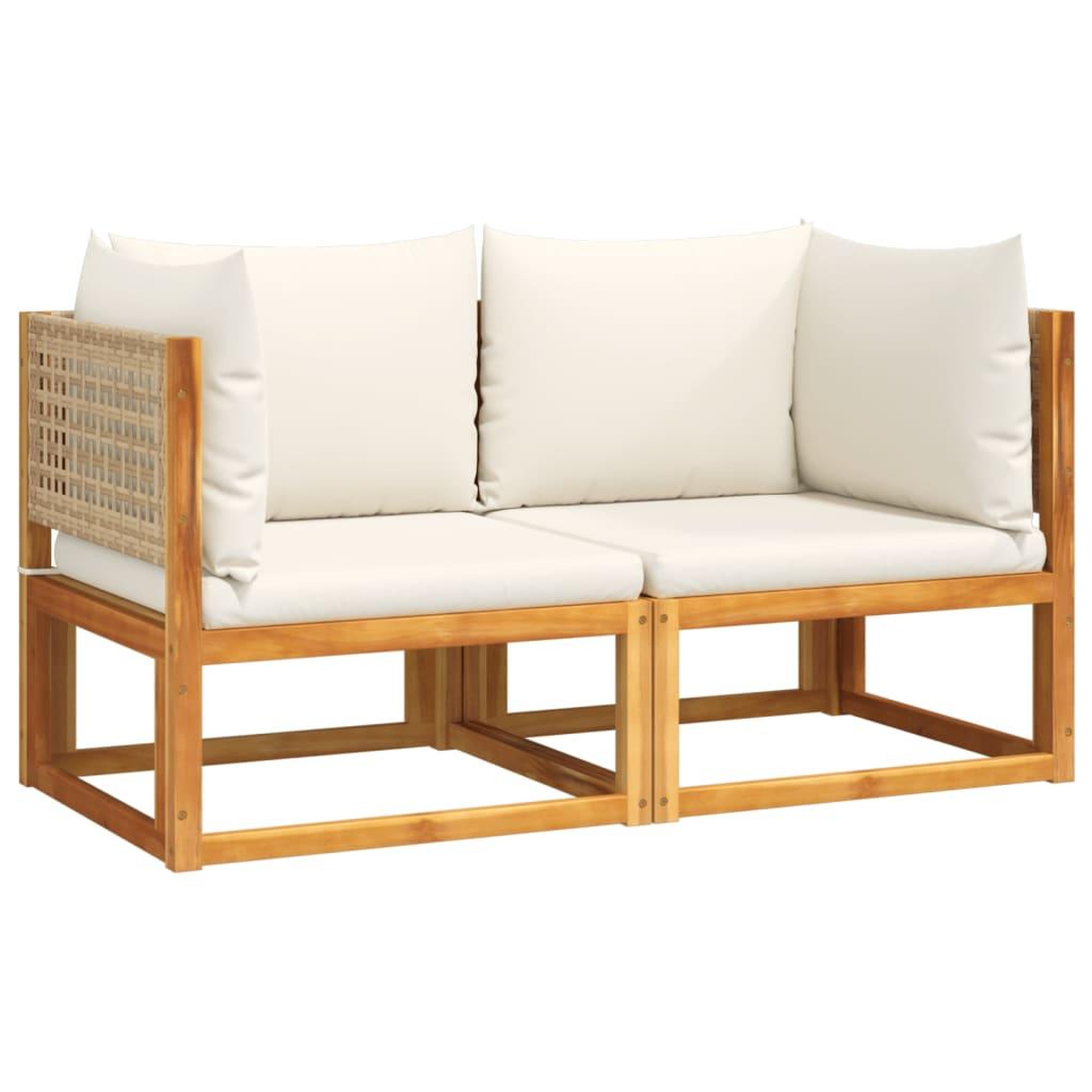 Voir la diapositive 2 : VIDAXL Canapes d'angle de jardin et coussins 2pcs bois massif d'acacia