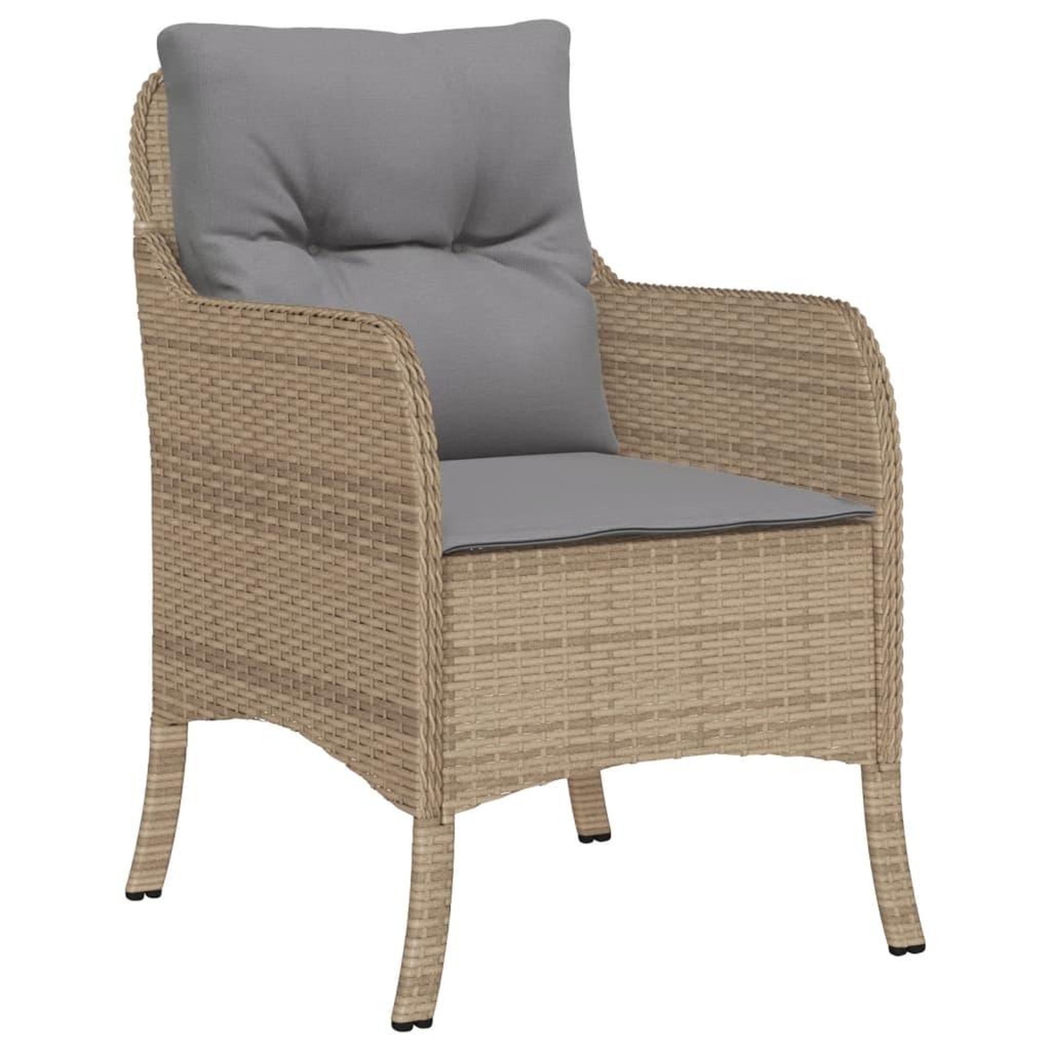 Voir la diapositive 4 : VIDAXL Chaises de jardin avec coussins lot de 2 melange beige rotin