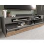 Voir la diapositive 4 : BEST MOBILIER Wexford - meuble tv - gris et effet bois - 1 porte - 140 cm