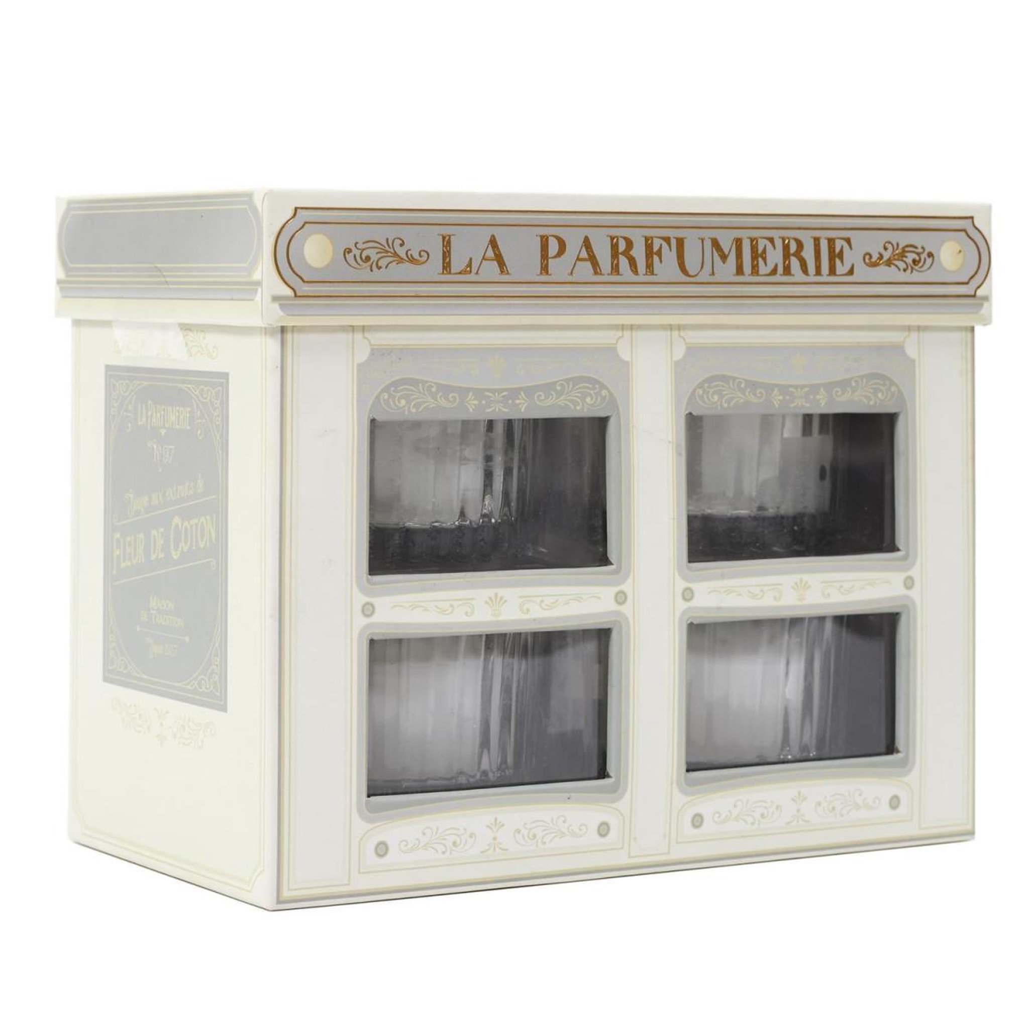 Voir la diapositive 2 : The Home Deco Factory Coffret 4 bougies parfumées  parfumerie  35g blanc