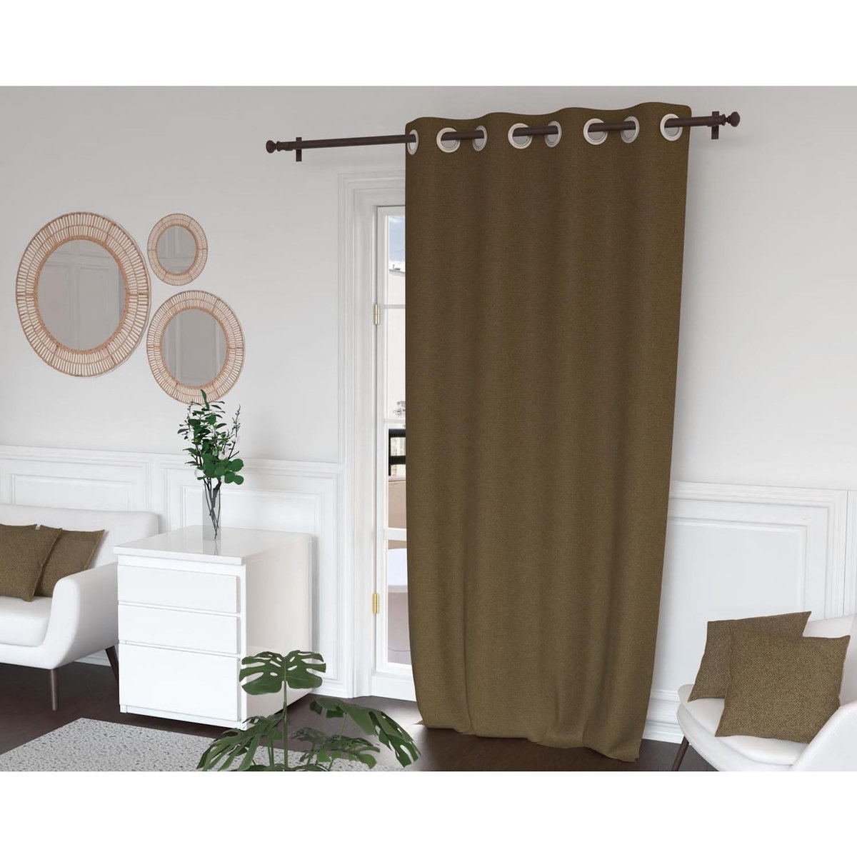 SOLEIL D'OCRE Rideau à oeillets 135x250 cm ARTHUR, par Soleil d'Ocre