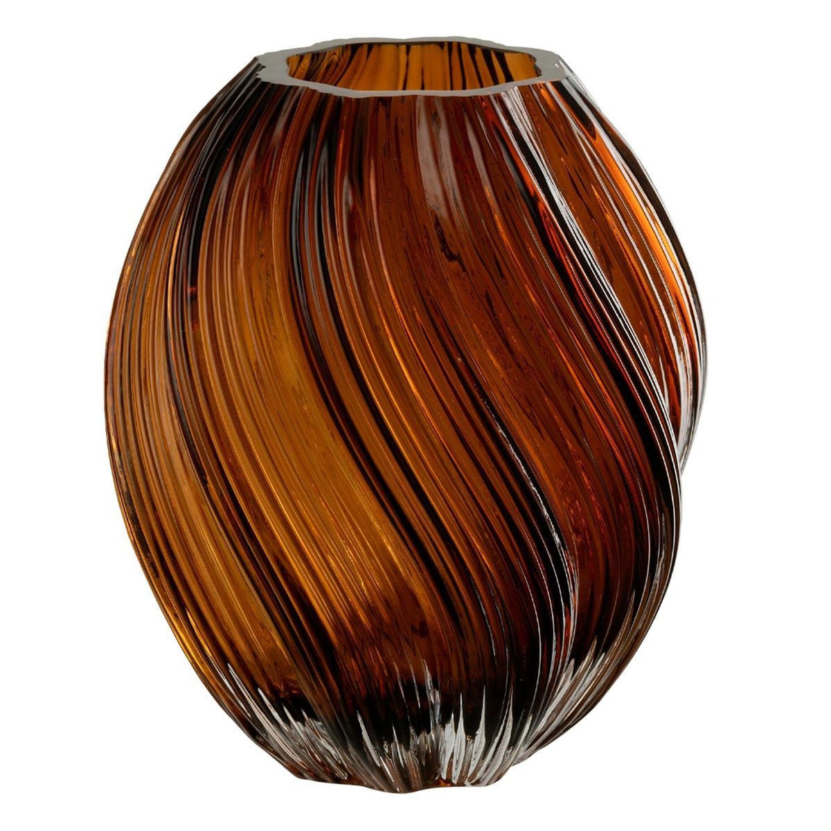 Paris Prix Vase Ondulé en Verre  Carol  21cm Marron