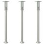 Voir la diapositive 2 : VIDAXL Lampadaires d'exterieur 3 pcs argente 100 cm acier inoxydable
