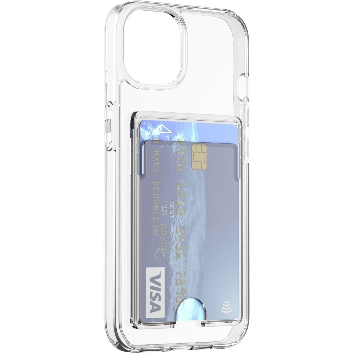 Bigben Connected Coque iPhone 14 Plus transparent porte-cartes