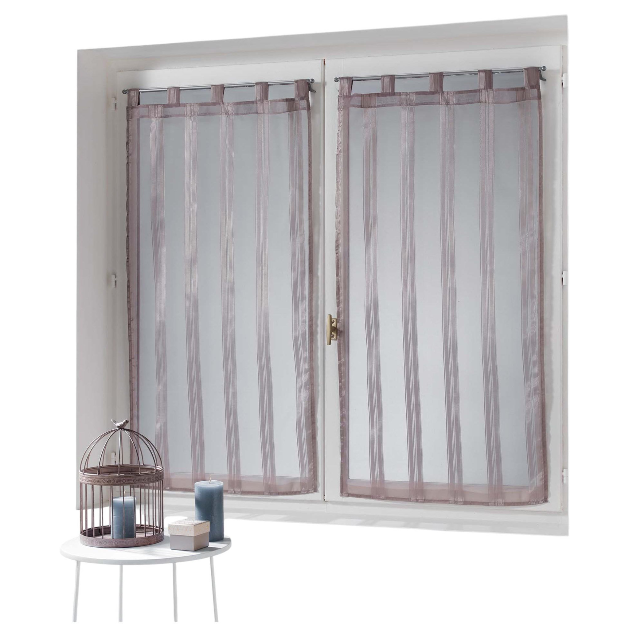 Voir la diapositive 1 : Eden Paire de voilage rayures bandas jacquard