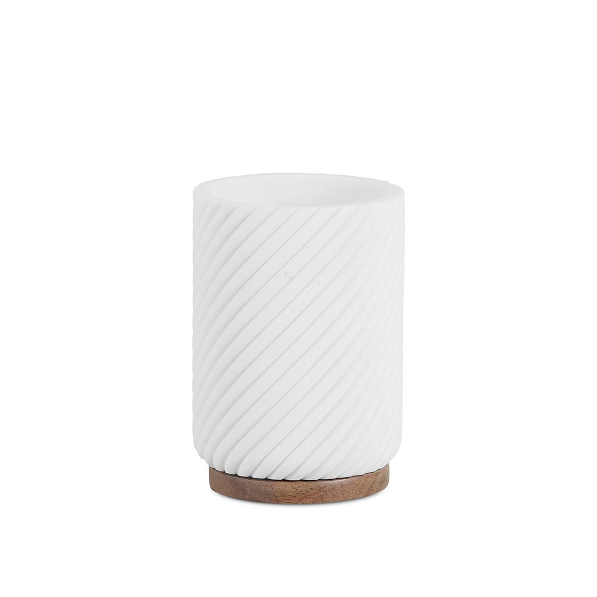 MAISON AUBERTIN Pot brosse à dents - résine blanche et bois - ascoli