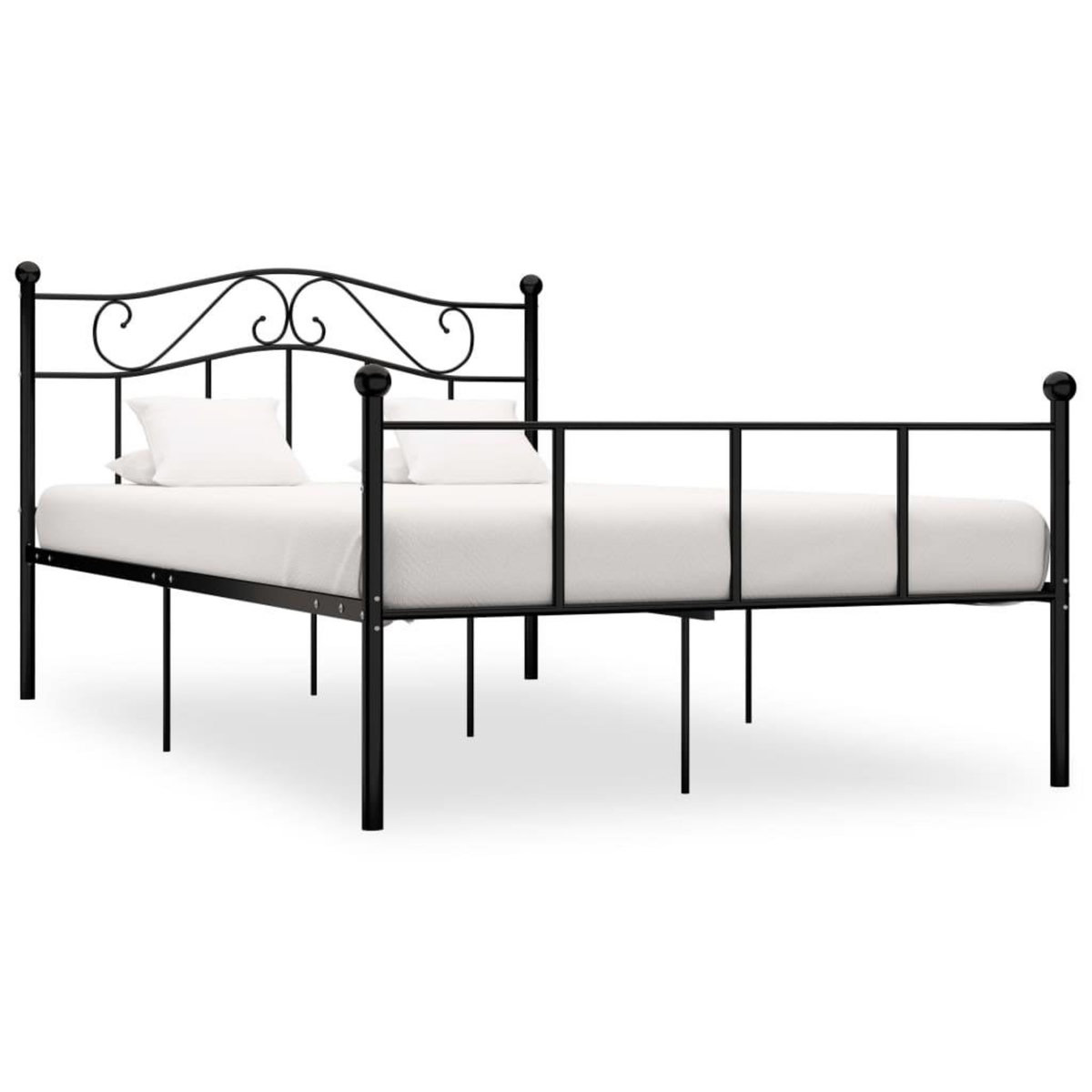 VIDAXL Cadre de lit sans matelas noir metal 140x200 cm