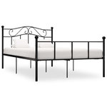 VIDAXL Cadre de lit sans matelas noir metal 140x200 cm