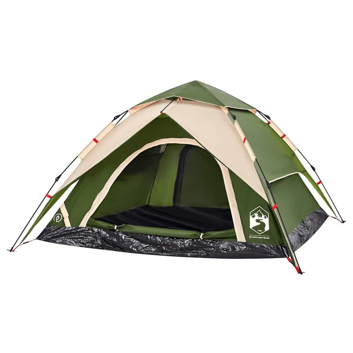 VIDAXL Tente de camping a dome 4 personnes vert liberation rapide