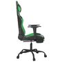 Voir la diapositive 4 : VIDAXL Chaise de jeu avec repose-pied Noir et vert Similicuir