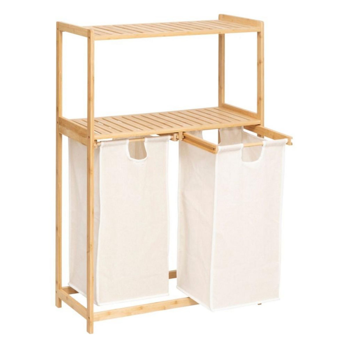 ATMOSPHERA Etagère Bambou avec 2 paniers à linge