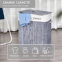 Voir la diapositive 4 : HOMCOM Panier à linge corbeille à linge 2 bacs bambou pliable couvercle poignée sac amovible en toile gris