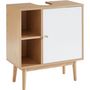 Voir la diapositive 1 : Meuble de salle de bain sous-vasque 2 niches et 1 porte L60cm QUARTEIRA
