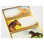 Voir la diapositive 1 : GLOBAL GIFT 12 étiquettes adhésives scolaires - Rectangle - Photos de chevaux - Dorures