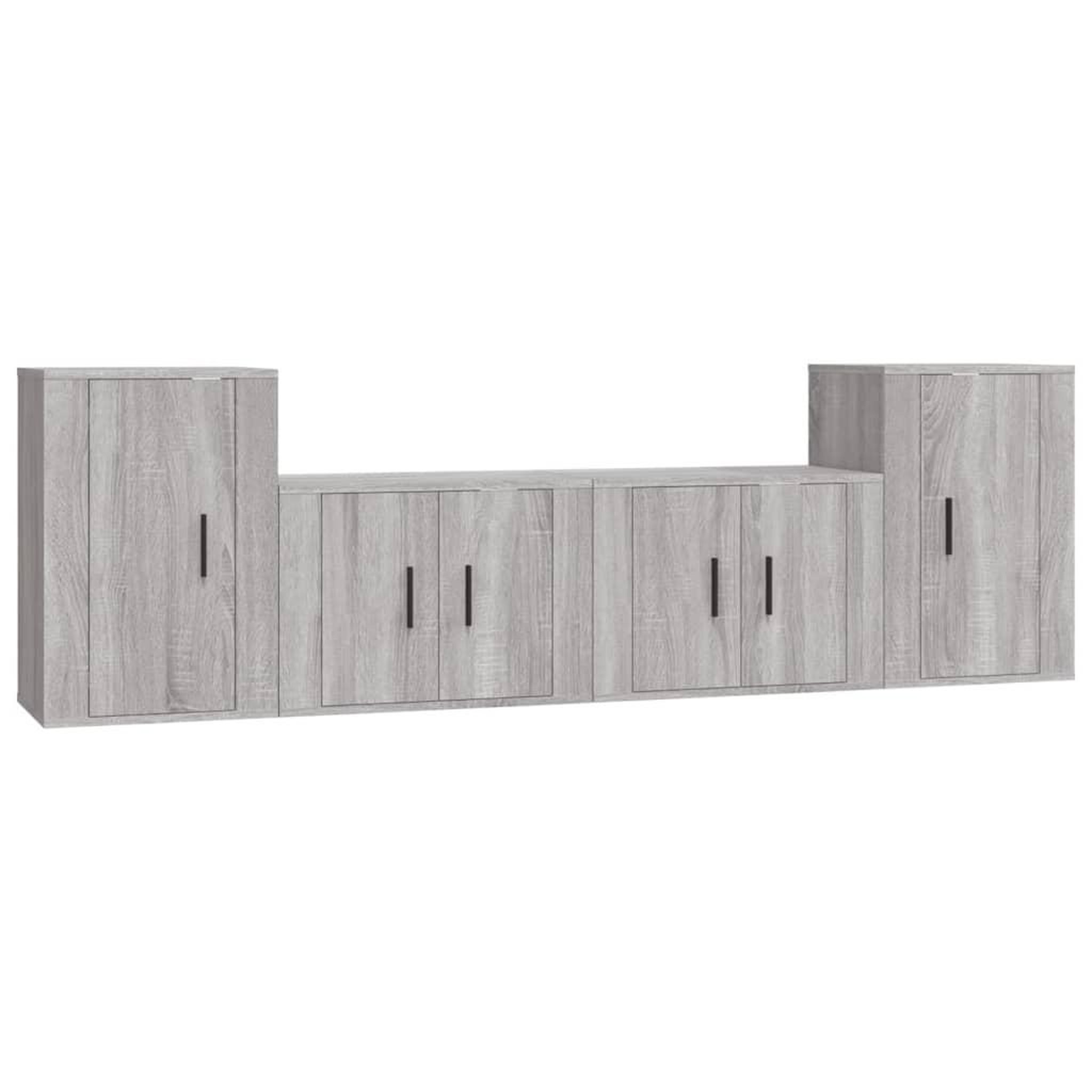 Voir la diapositive 2 : VIDAXL Ensemble de meubles TV 4 pcs Sonoma gris Bois d'ingenierie