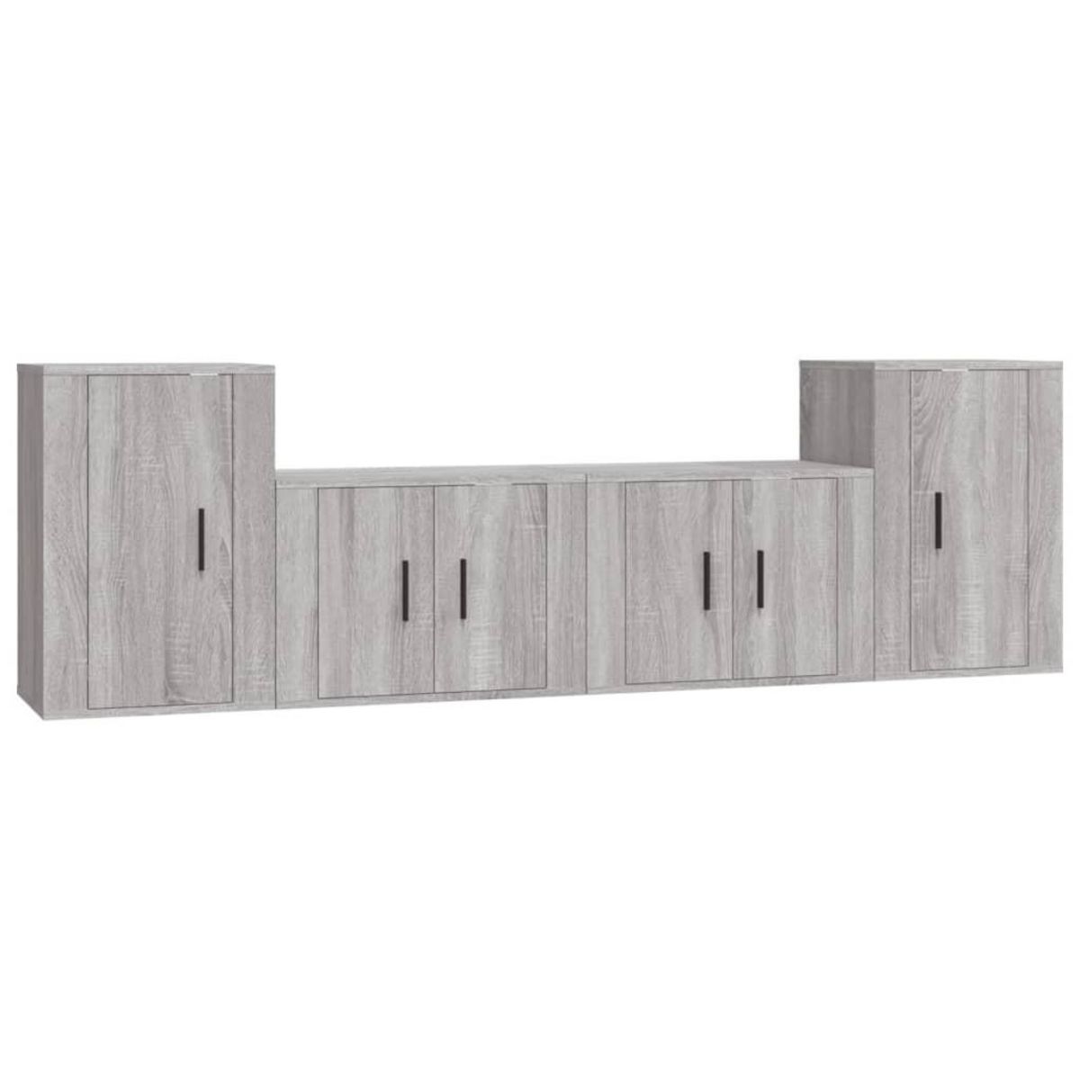 VIDAXL Ensemble de meubles TV 4 pcs Sonoma gris Bois d'ingenierie