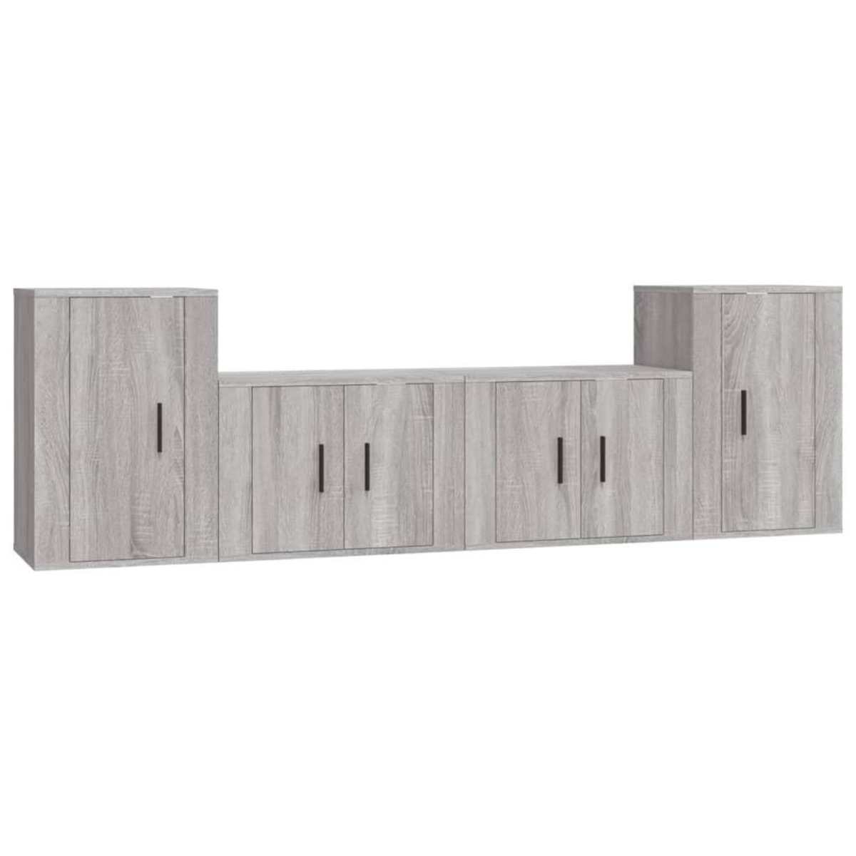 VIDAXL Ensemble de meubles TV 4 pcs Sonoma gris Bois d'ingenierie