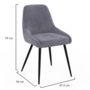 Voir la diapositive 6 : ID MARKET Lot de 4 chaises THALYA en velours gris clair avec accoudoirs
