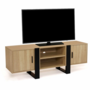 Voir la diapositive 1 : ID MARKET Meuble TV 140 cm PHOENIX 2 portes bois et noir