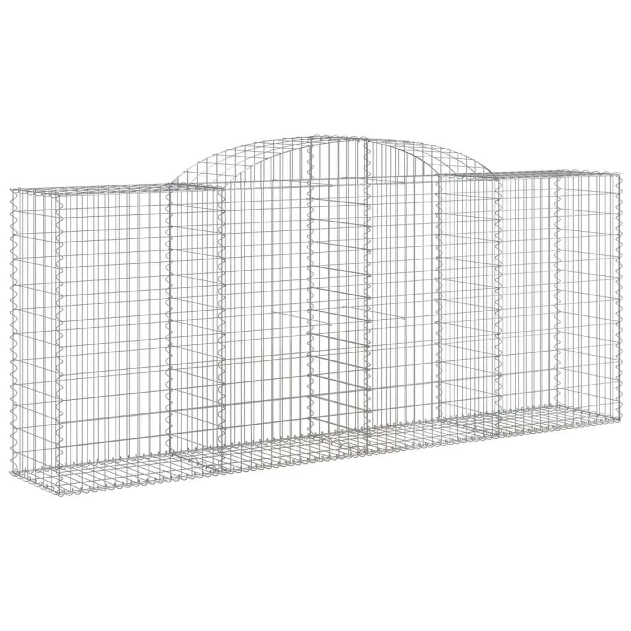 Voir la diapositive 3 : VIDAXL Paniers a gabions arques 2 pcs 300x50x120/140 cm fer galvanise