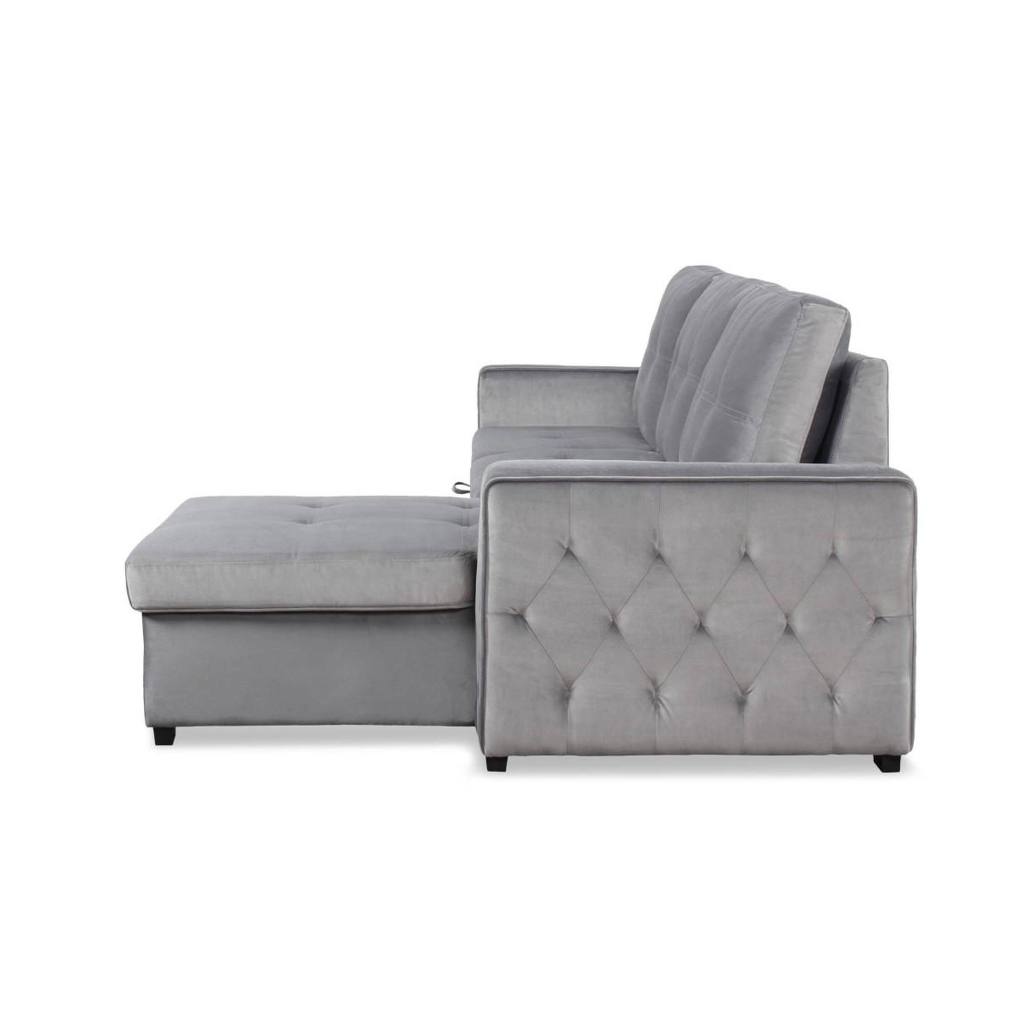 Voir la diapositive 4 : Paris Prix Canapé d'angle convertible  rabano  230cm argent